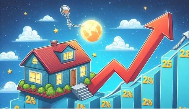 Hypotheekrente stijging. De rente op de hypotheek gaat weer omhoog.